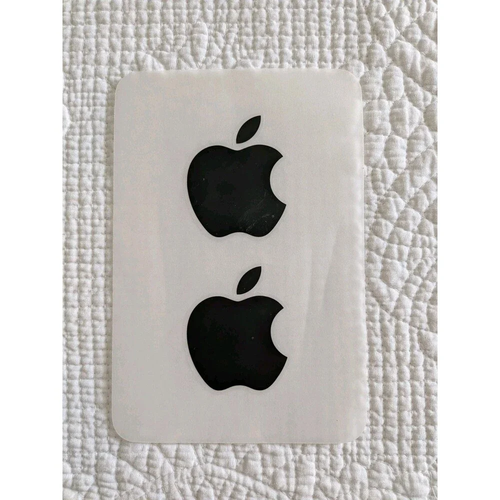 Apple Logo Sticker, OEM, Black 1.75x2 inches, Sheet of 2